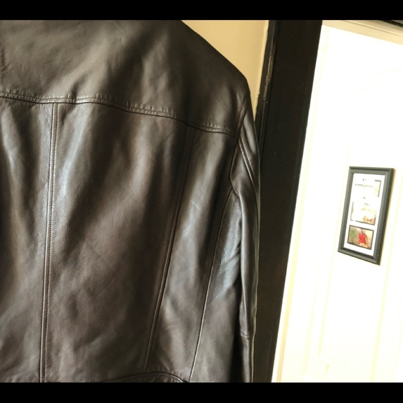All Saints Brown Leather Biker Jacket - NWT - XS - Picture 10 of 13
